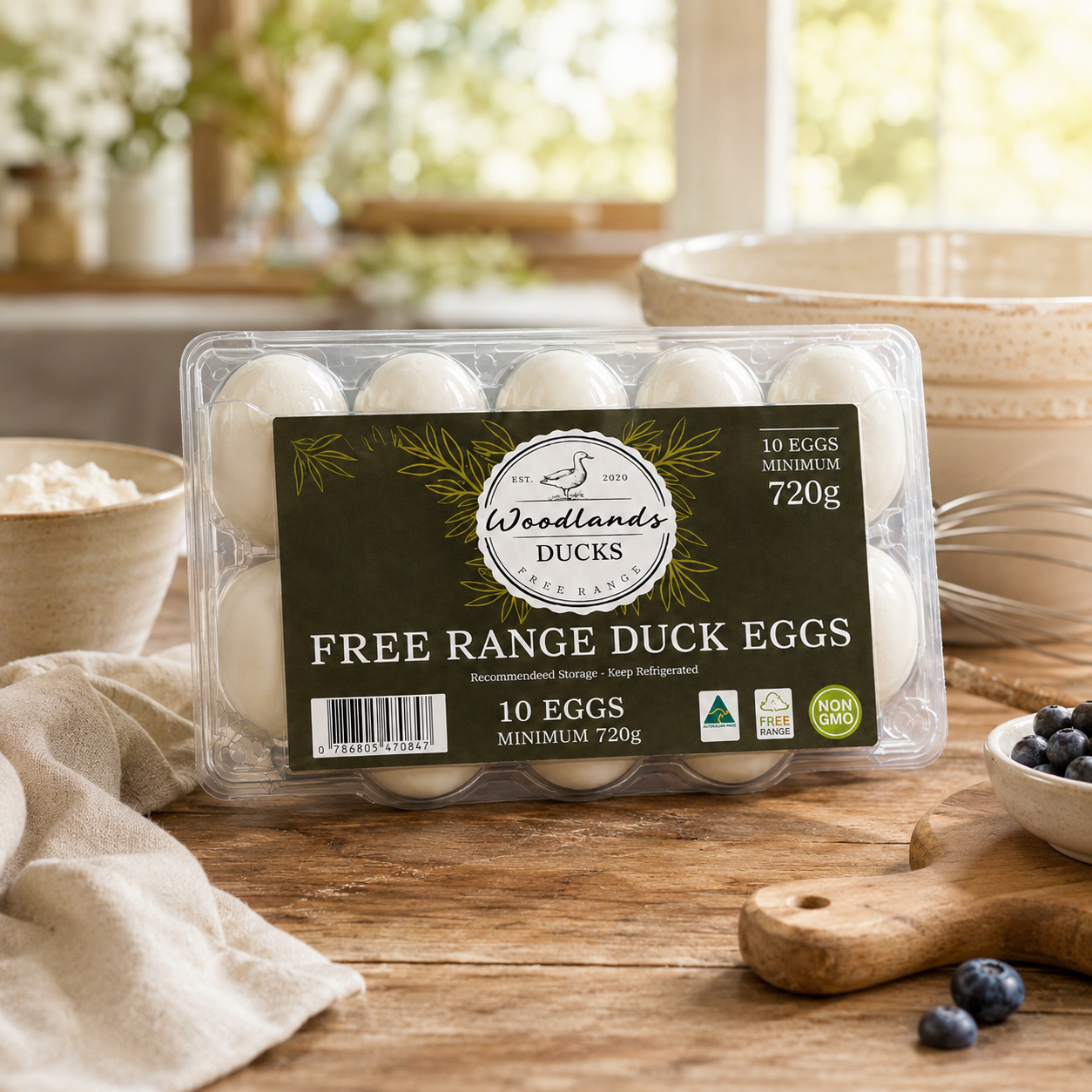 Woodlands Ducks - Free Range Duck Eggs 10 Pack - Min. 720g