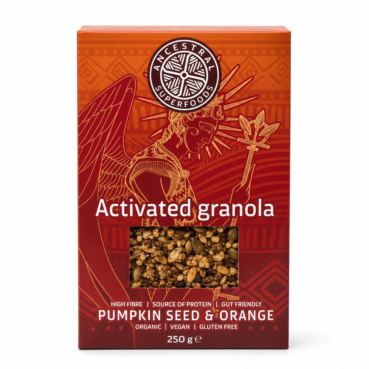Ancestral Superfoods - Organic Activated Granola Pumpkin Seeds & Orange 250g - Whisked.net.au