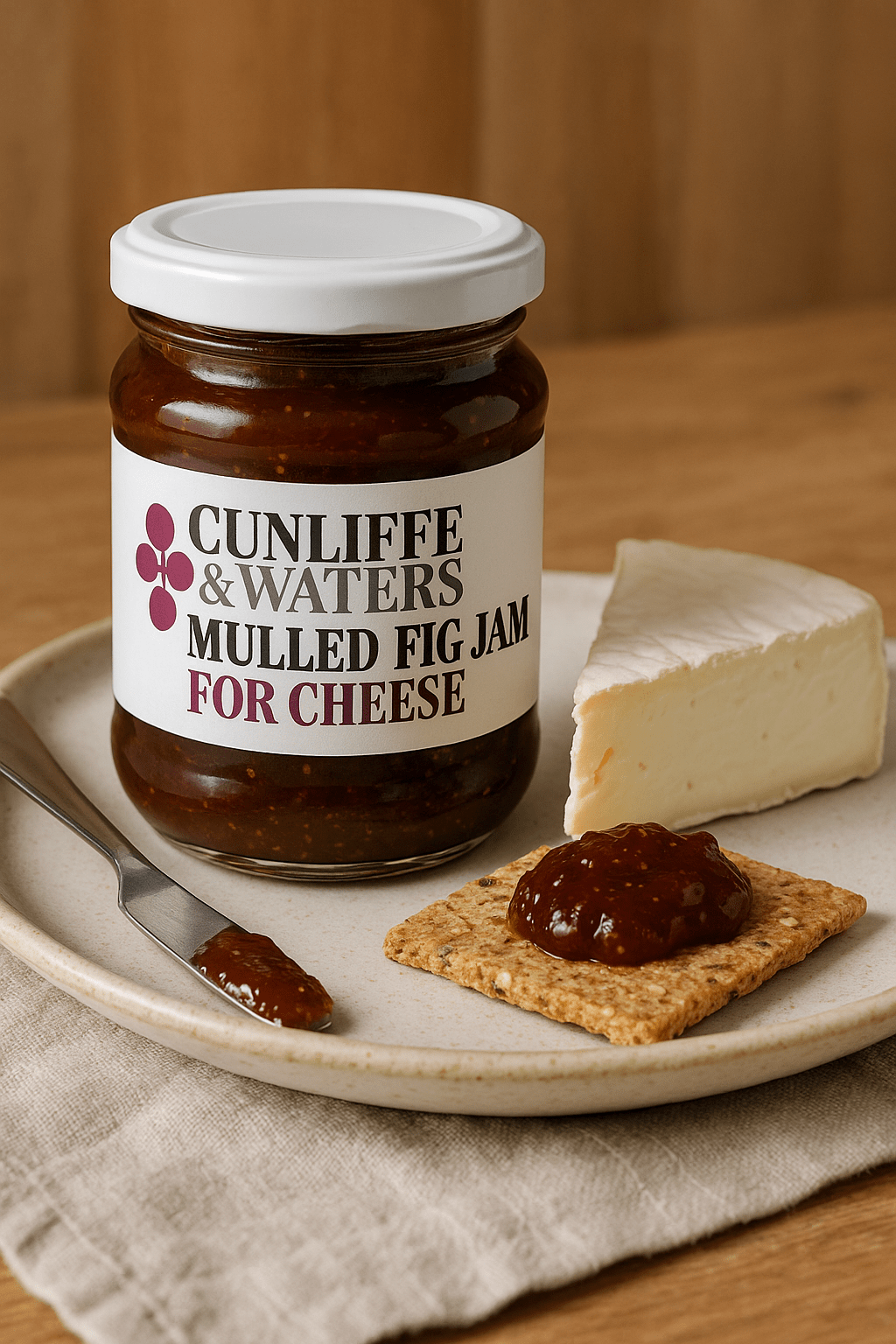 Cunliffe & Waters – Mulled Fig Jam for Cheese – 180g - Whisked.net.au