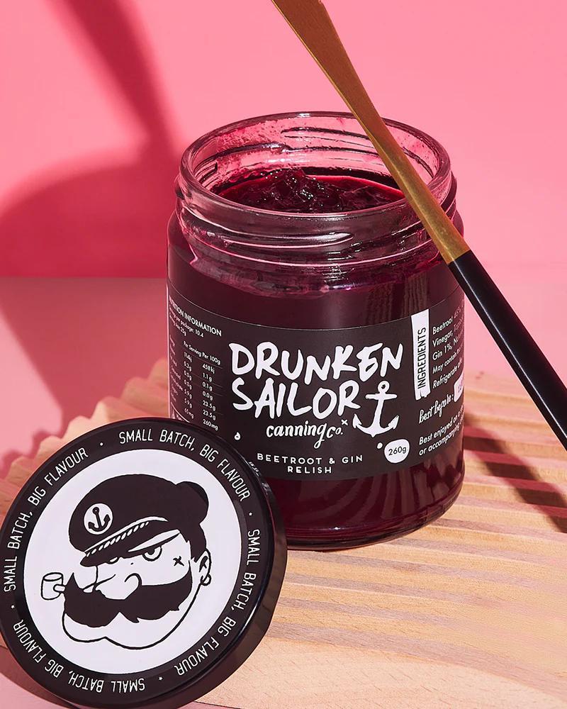 Drunken Sailor Canning Co - Beetroot & Gin Relish - Whisked.net.au