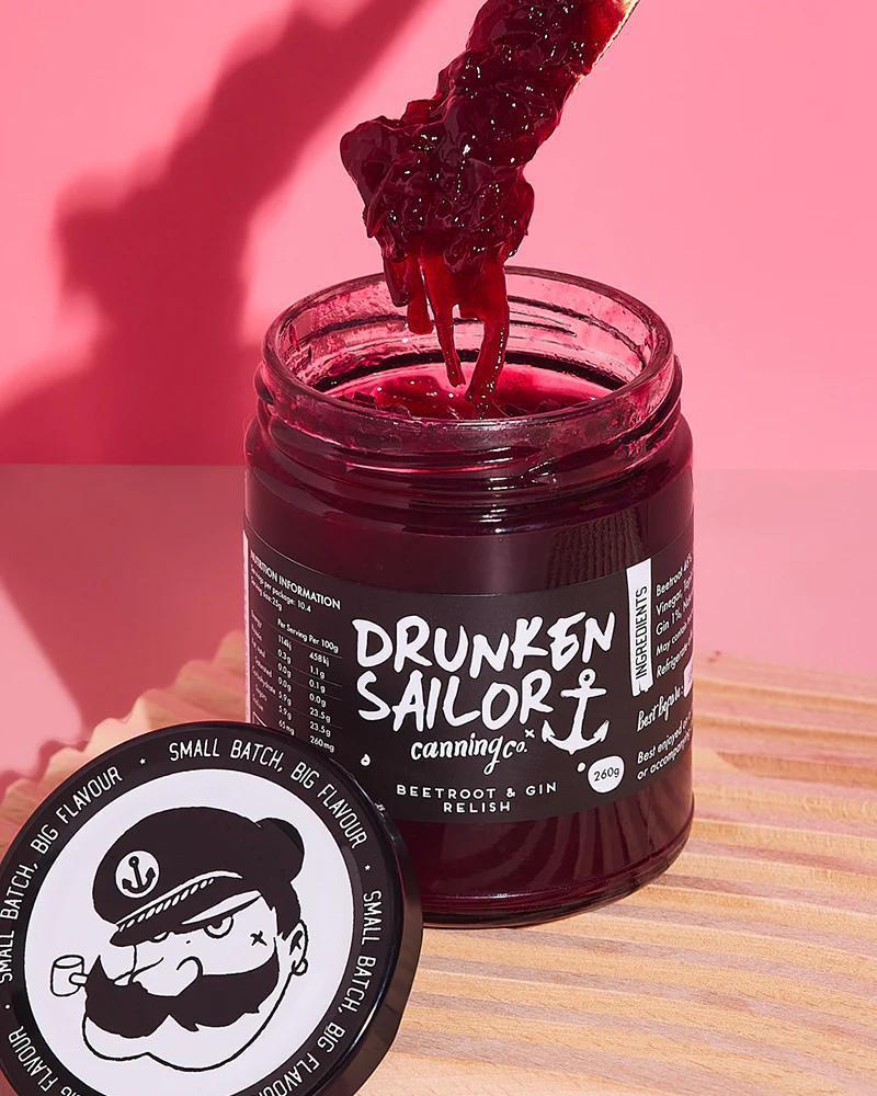 Drunken Sailor Canning Co - Beetroot & Gin Relish - Whisked.net.au