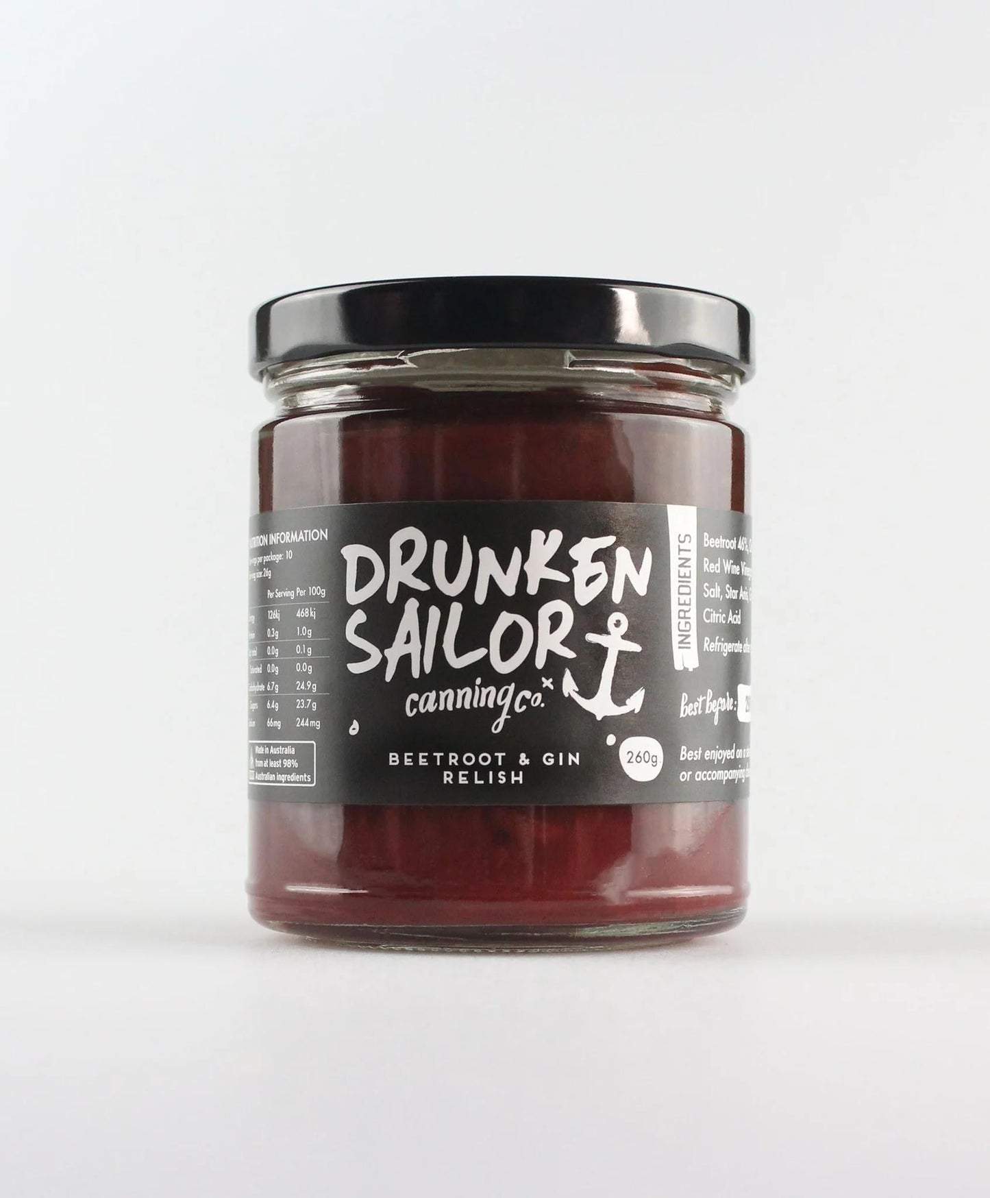 Drunken Sailor Canning Co - Beetroot & Gin Relish - Whisked.net.au