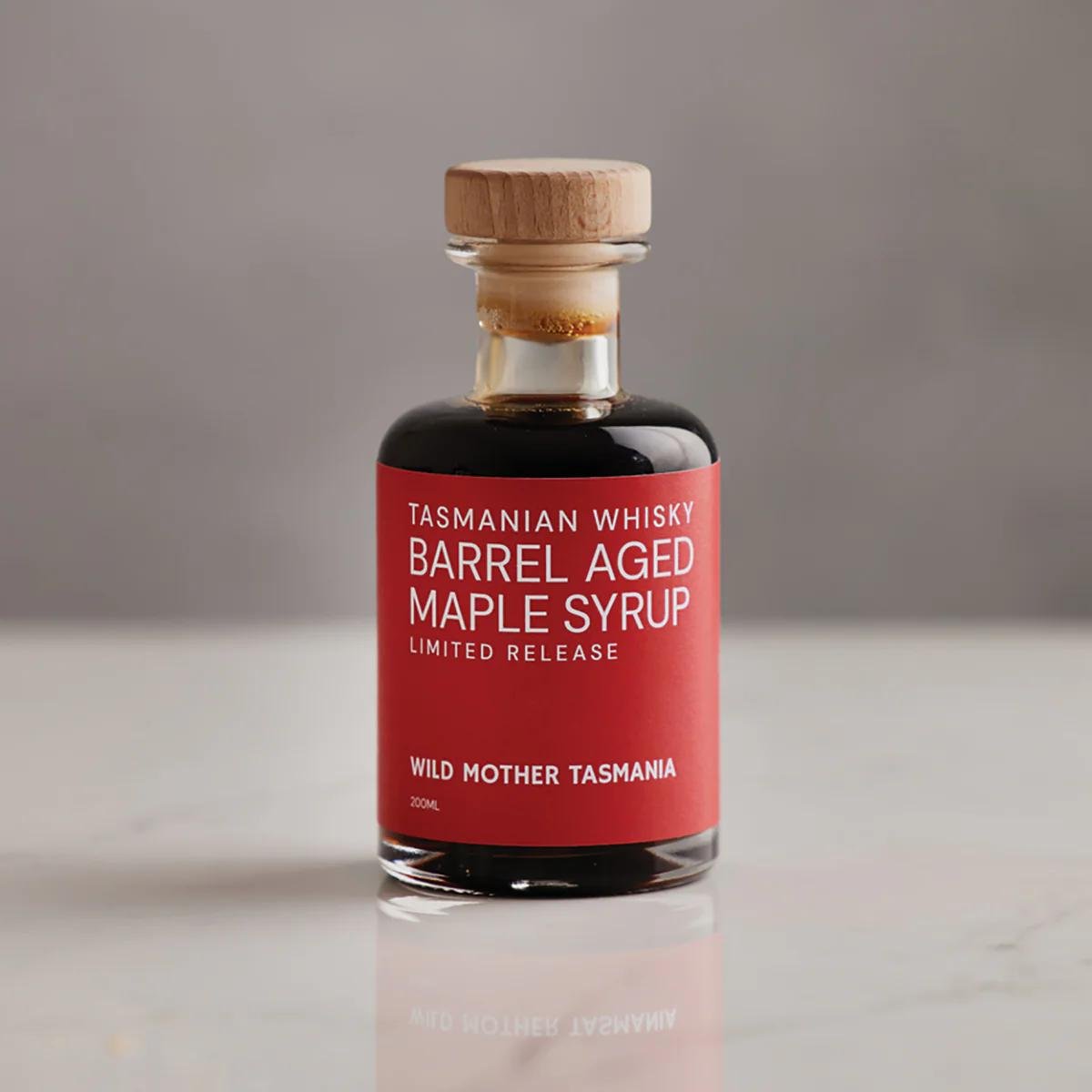 Wolf Mother Tasmania - Tasmanian Whisky Barrel Aged Maple Syrup - 200ml - Whisked.net.au
