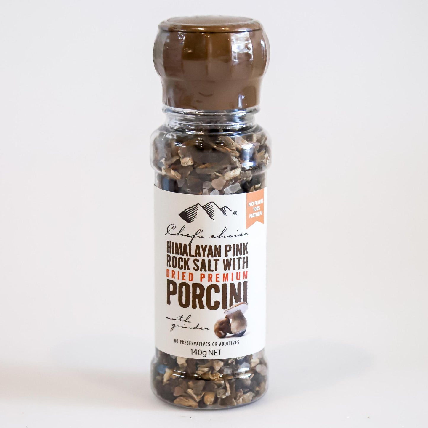 Pink salt with dried porcini