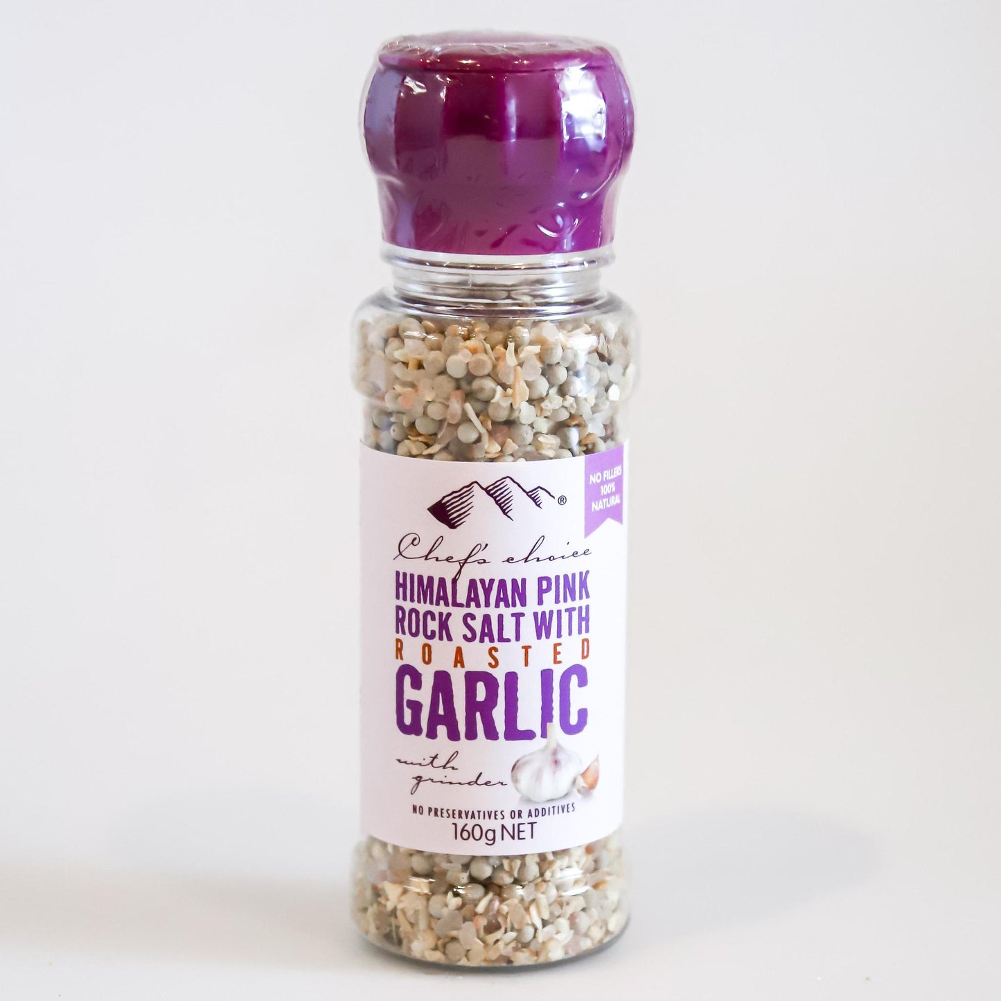 Himalayan pink rock salt with roasted garlic