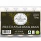 Woodlands Ducks - Free Range Duck Eggs 10 Pack - Min. 720g
