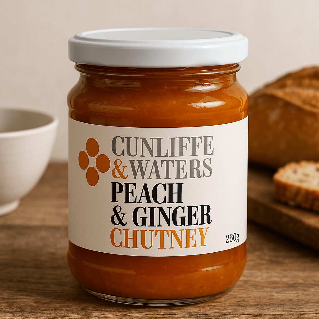 Cunliffe & Waters - Peach & Ginger Chutney - 260g - Whisked.net.au