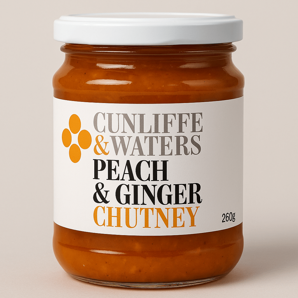 Cunliffe & Waters - Peach & Ginger Chutney - 260g - Whisked.net.au