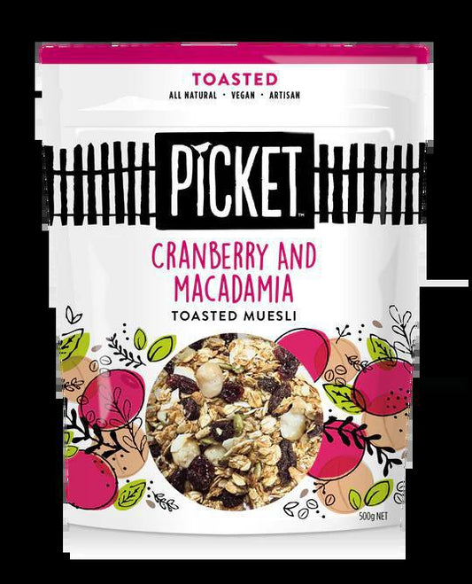 Picket Toasted Cranberry & Macadamia Muesli
