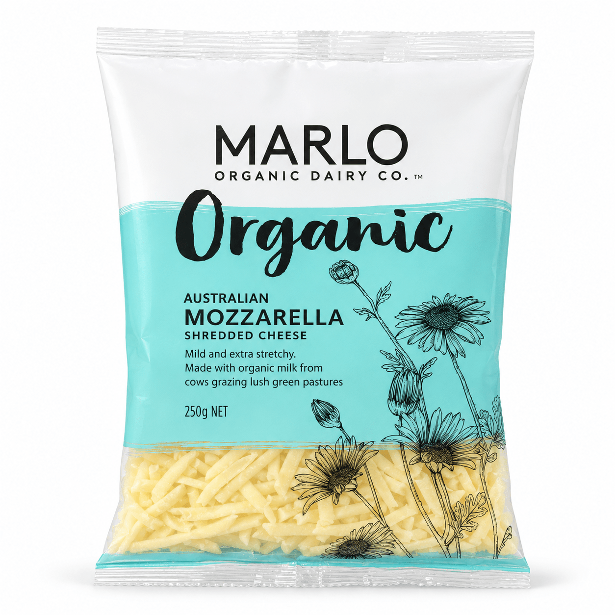 Marlo - Organic Shredded Mozzarella Cheese - 250g - Whisked.net.au