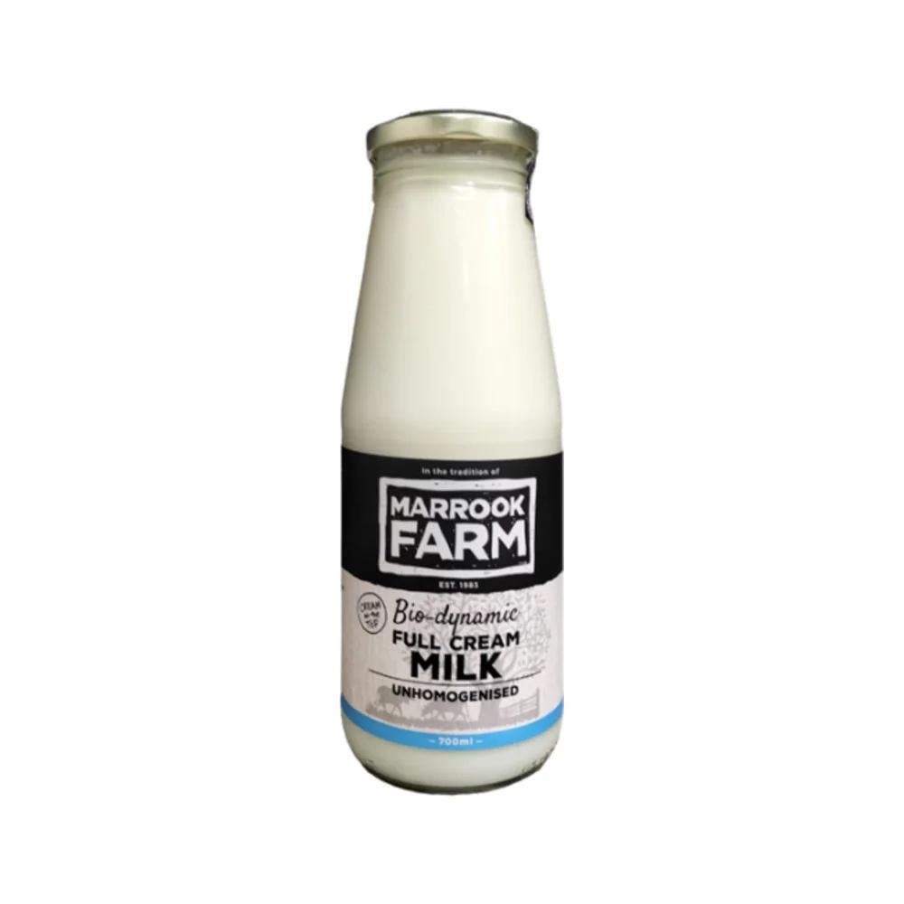 Marrook Farm - MILK GLASS Bottle Unhomogenised 700ml - Whisked.net.au