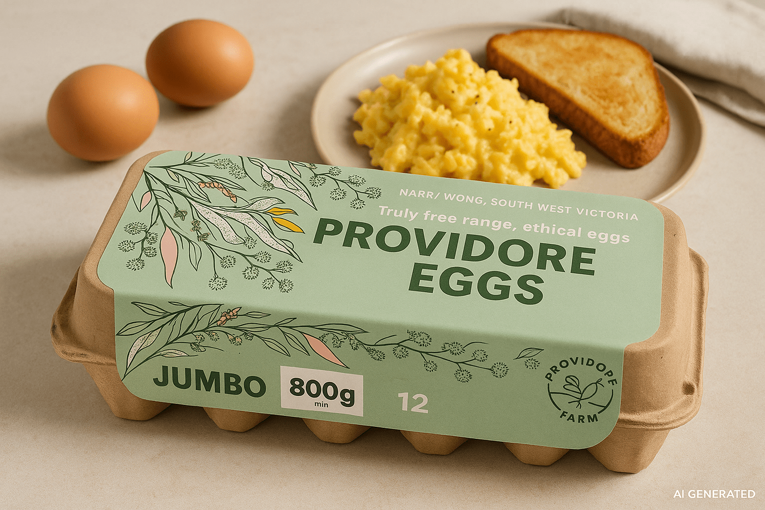Providore Farm Free Range Jumbo Eggs 800g - Whisked.net.au