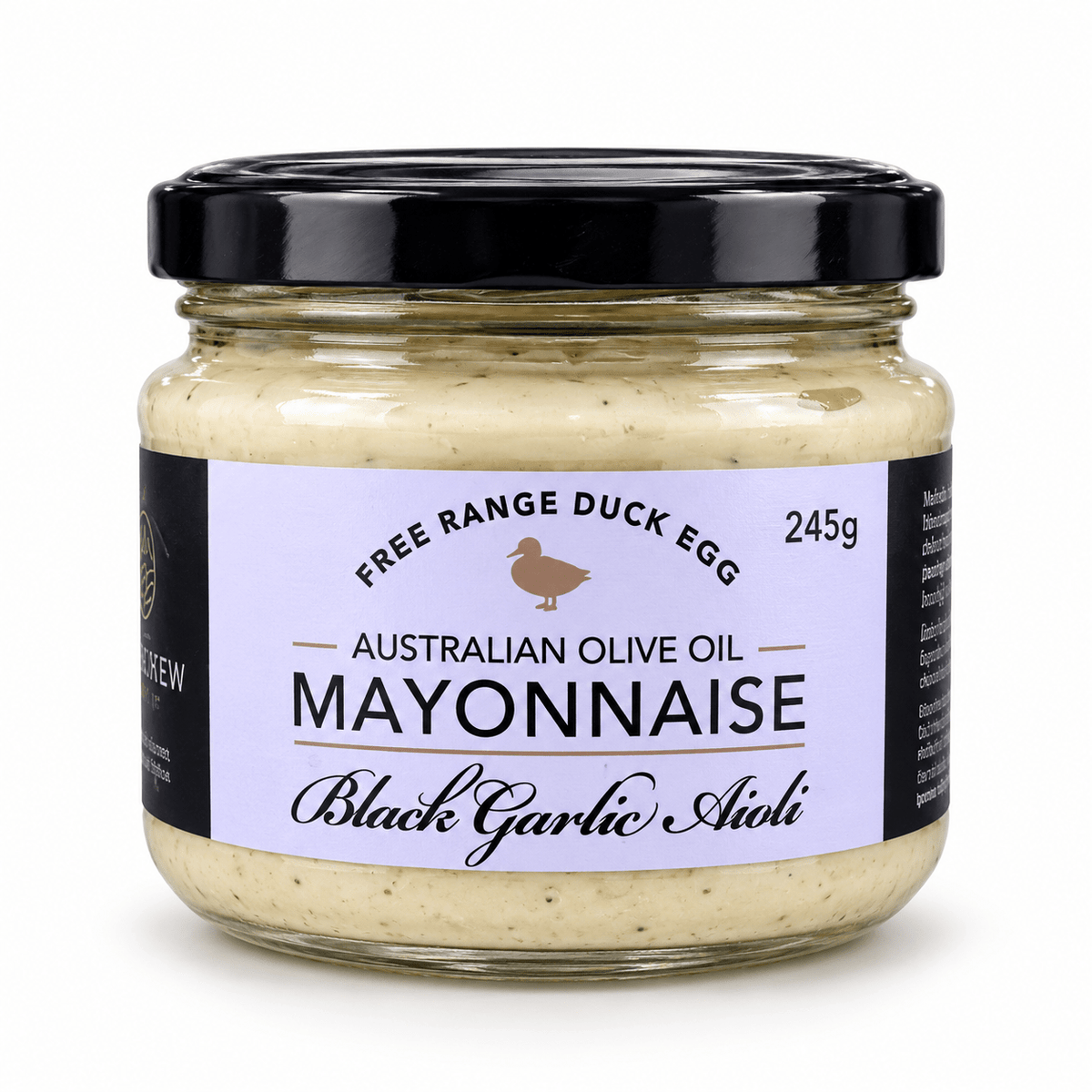 Rangeview Farm Foods – Australian Olive Oil Mayonnaise – Black Garlic Aioli – 245g - Whisked.net.au
