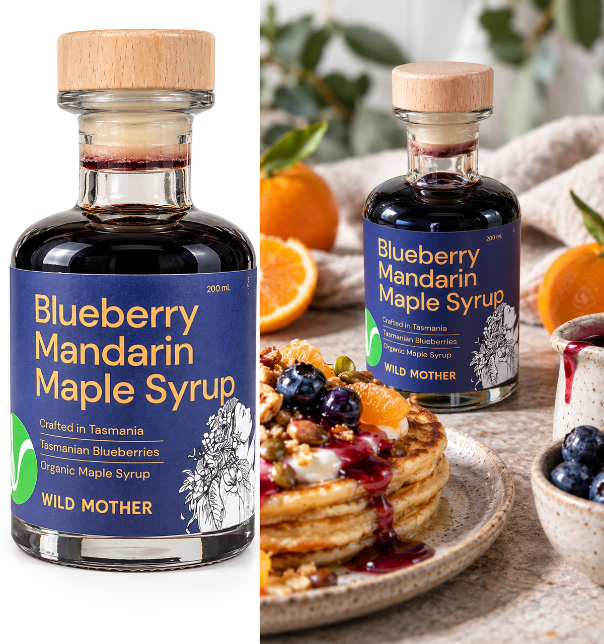 Wild Mother – Blueberry Mandarin Maple Syrup – 200 mL - Whisked.net.au
