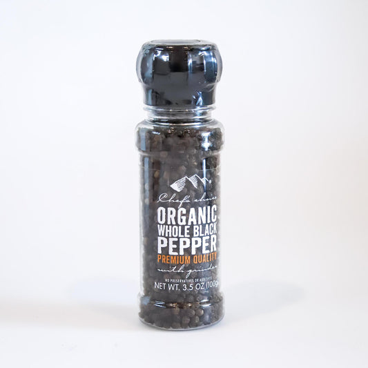 Organic Whole Black Pepper Premium Quality with grinder