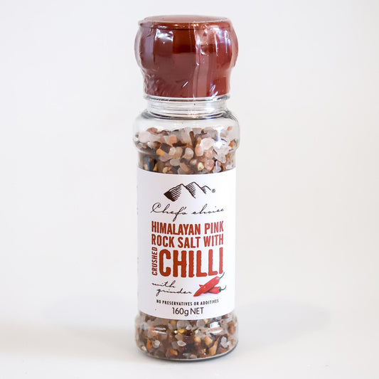 Himalayan Pink Rock Salt with Crushed Chilli with grinder - Whisked.net.au