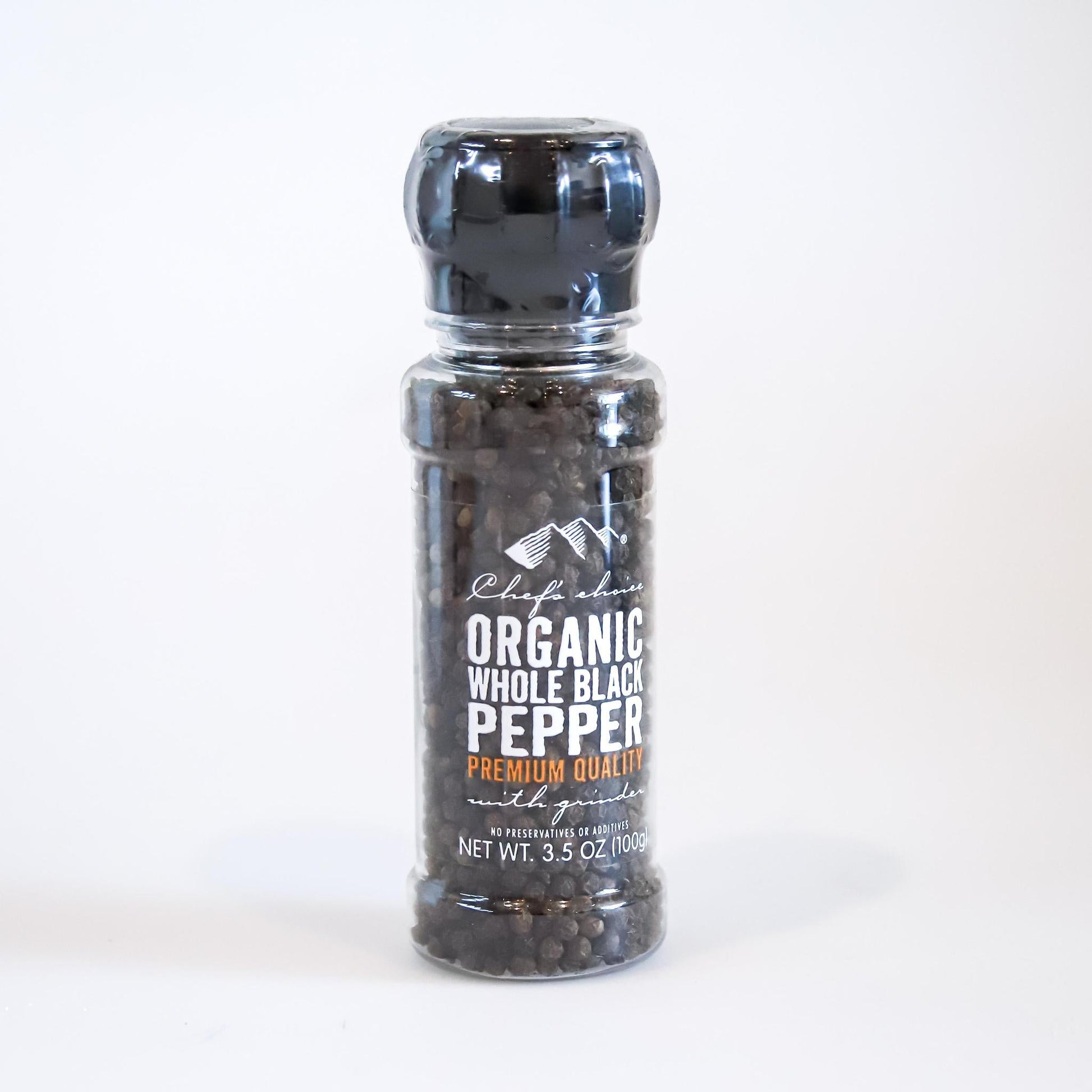 Organic Whole Black Pepper Premium Quality with grinder - Whisked.net.au